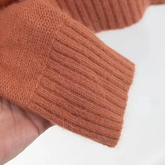 CODE X MODE Angora blend Cowl Neck Sweater peach terracotta | Medium - Picture 2 of 5